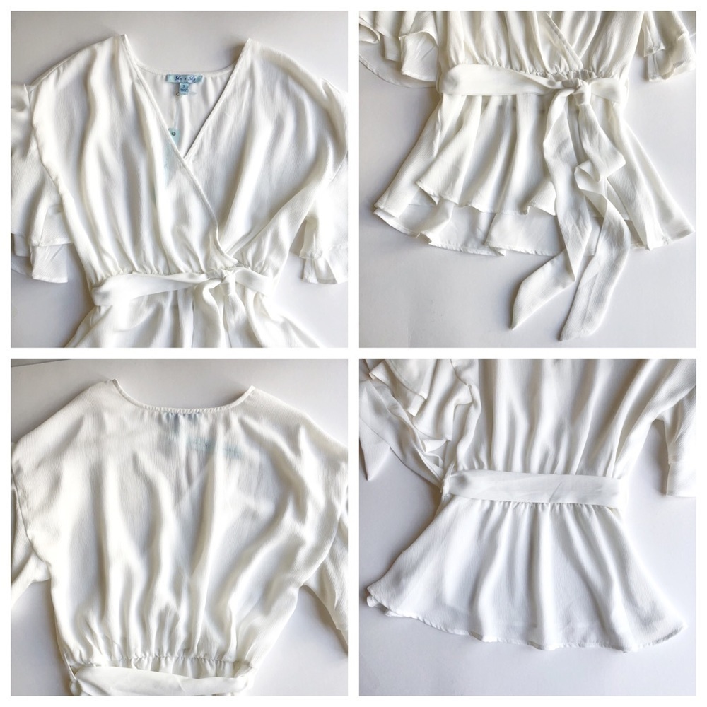 She + Sky Ruffle Wrap Top - Picture 5 of 9
